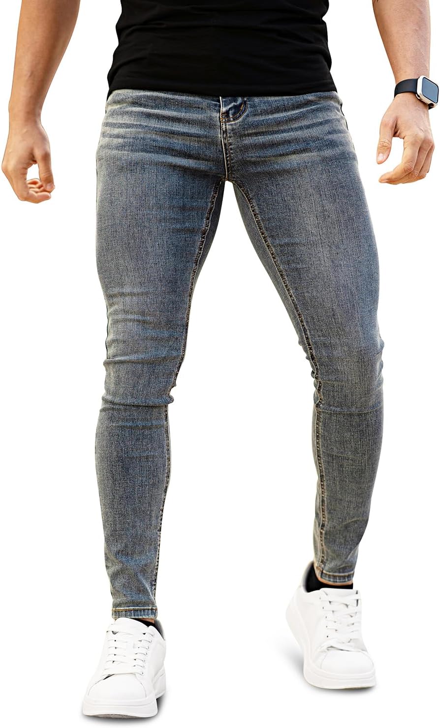 GINGTTO Men's Ripped Jeans Slim Fit for Ultimate Comfort