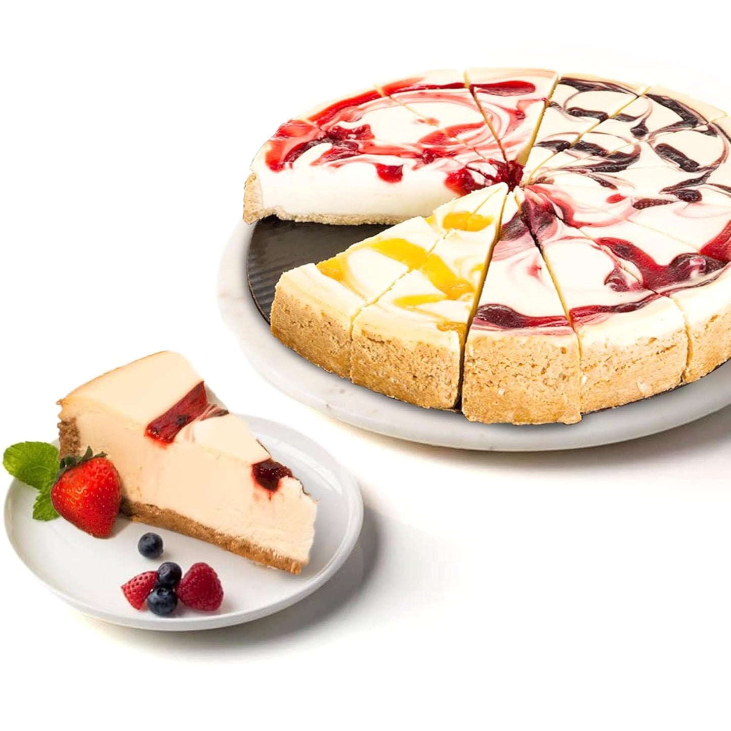 Fruit Cheesecake Sampler 10in - Delicious Pre-sliced Dessert