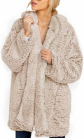 Dokotoo Womens Cozy Fleece Open Front Hooded Cardigans Jacket