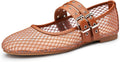 Trary Mary Jane Shoes for Women Square Toe Mesh Ballet Flats