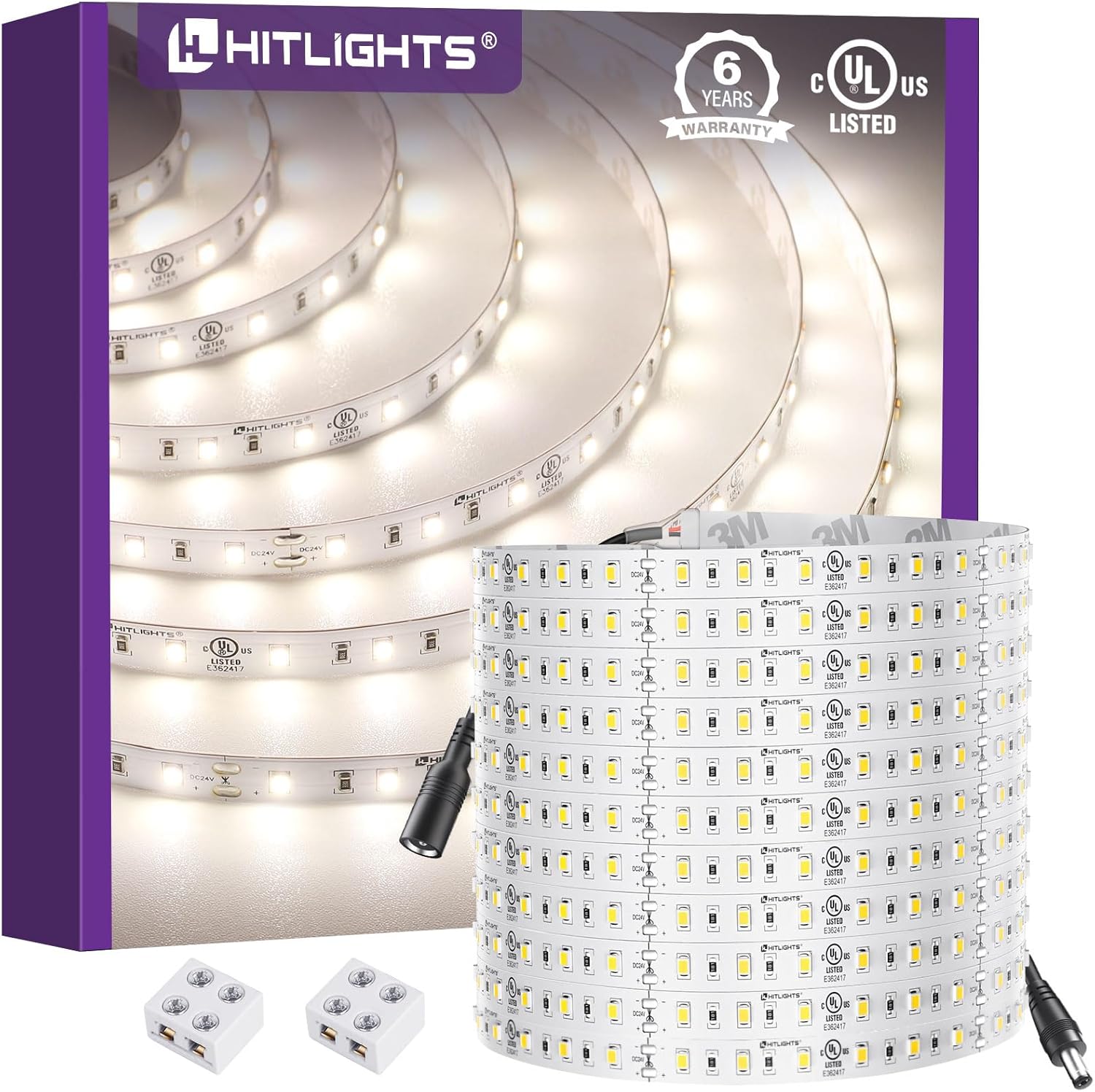 HitLights White LED Strip Lights 4000K for Custom Installations