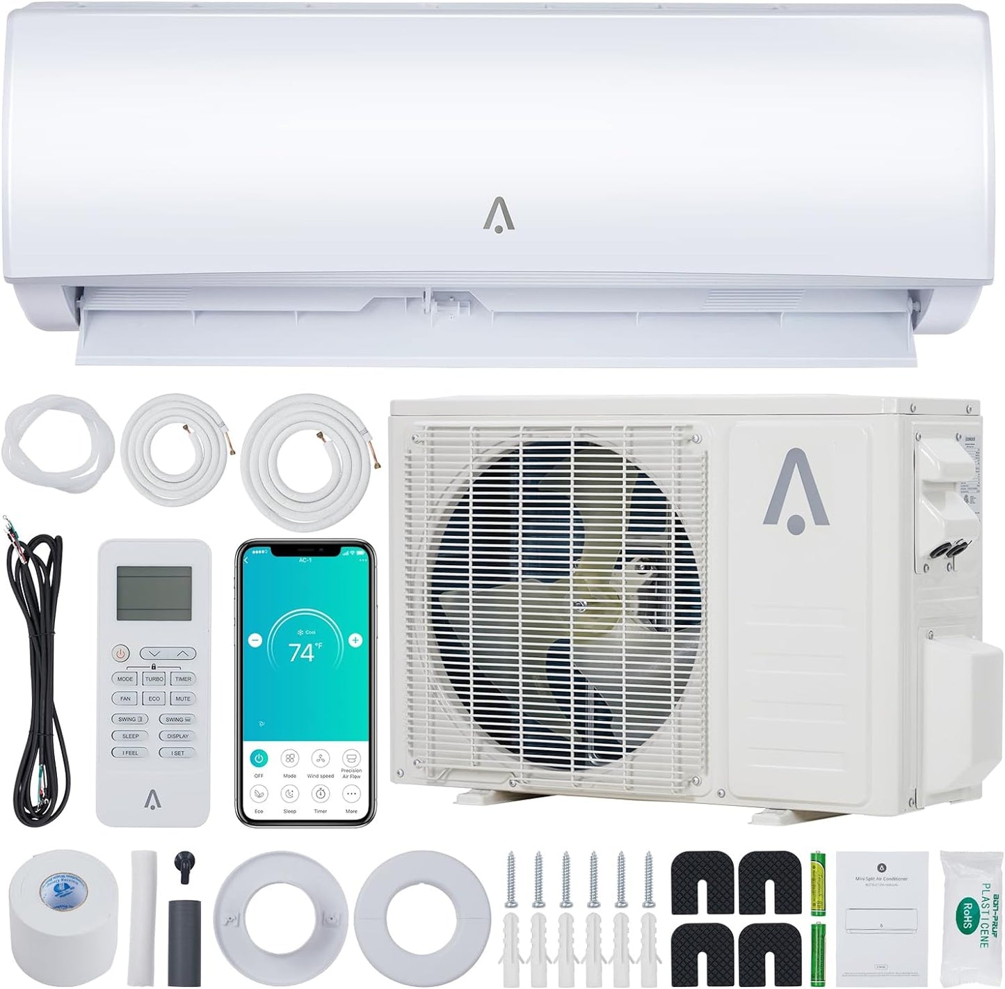 Zstar 9,000 BTU Mini Split AC, Efficient Cooling Up to 450 Sq.Ft