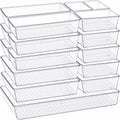 Criusia Drawer Organizer Set 18 Pack - Versatile Clear Drawer Trays