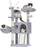 Hey-brother Cat Tree Tower with Hammock and Removable Toys - Compact