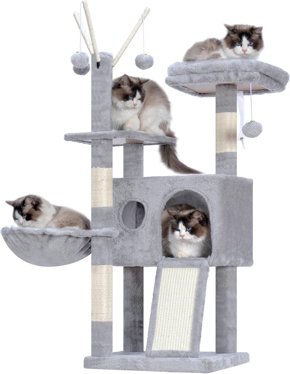 Hey-brother Cat Tree Tower with Cozy Condo and Scratching Posts