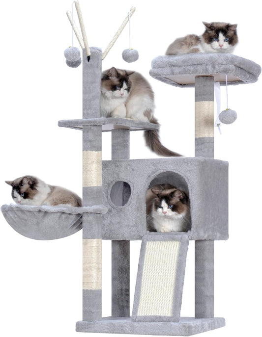 Hey-brother Cat Tree Tower with Cozy Condo and Scratching Posts