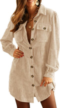Corduroy Button Down Tunic Dress - Versatile Fall/Winter Workwear