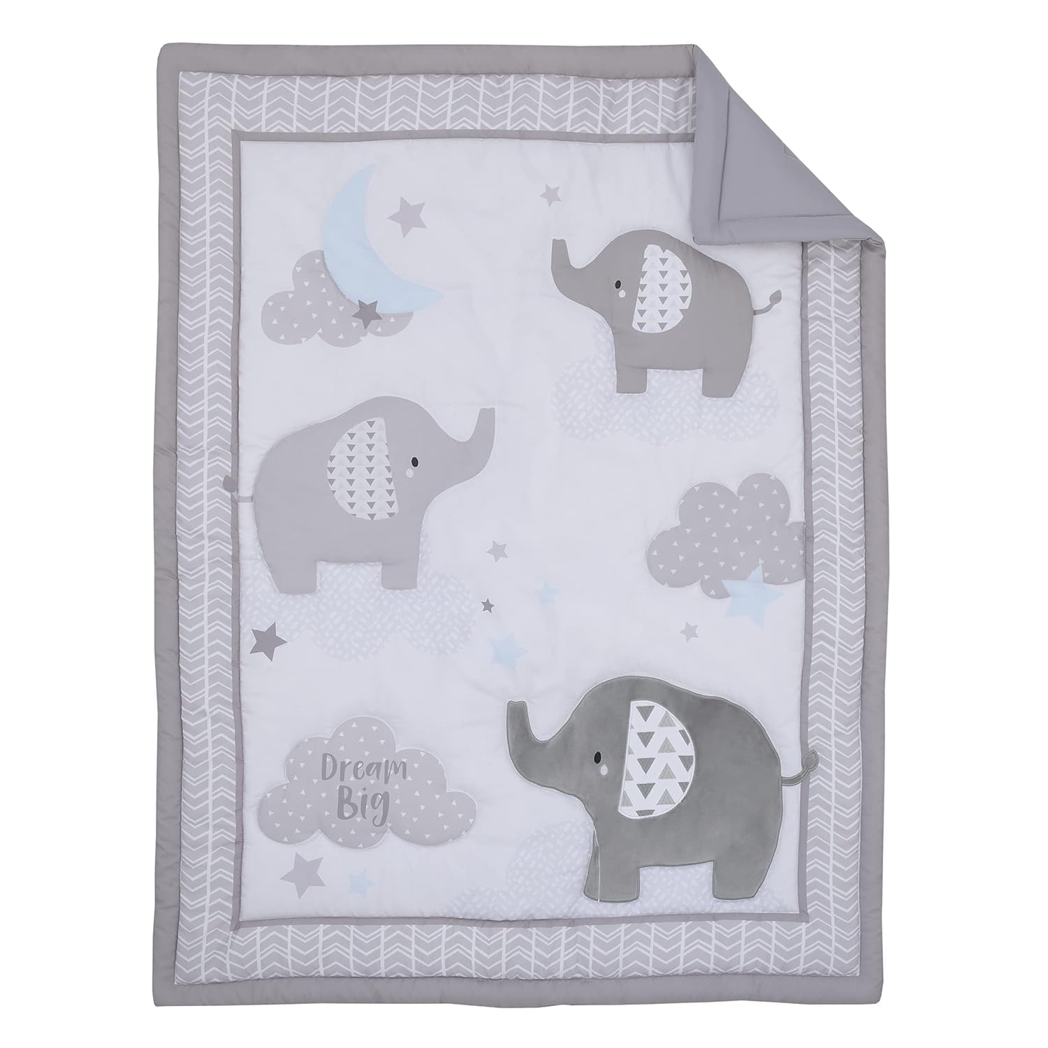 Little Love Elephant Stroll 3 Piece Nursery Crib Bedding Set