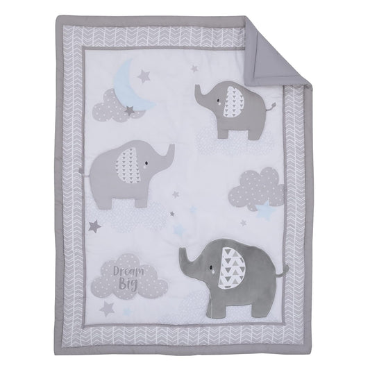 Little Love Elephant Stroll 3 Piece Nursery Crib Bedding Set