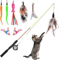 Retractable Cat Teaser Wand Toy with 8 Refills - Interactive Teaser