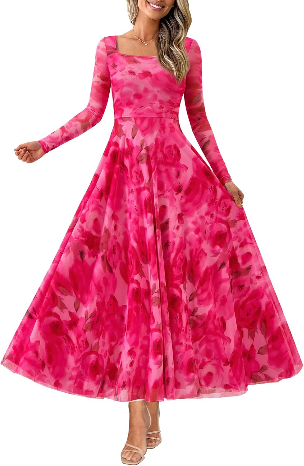 Elegant Floral Print Maxi Dress for Women - Perfect for Fall Events