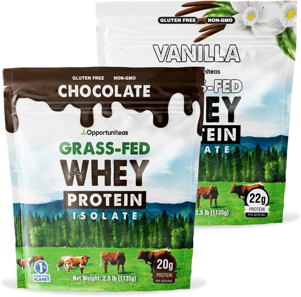 Opportuniteas Grass Fed Vanilla Choco Whey Protein Isolate Powder