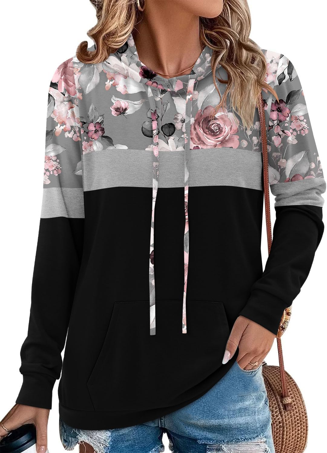 Angerella Hoodies for Women Camo Leopard Print Pullover Sweatshirt