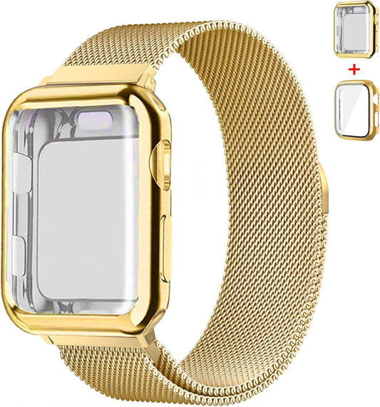 Stylish Magnetic Apple Watch Band + Case Combo