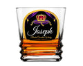 Custom Crown Whiskey Glass Set of 2 - Personalized Old Fashioned