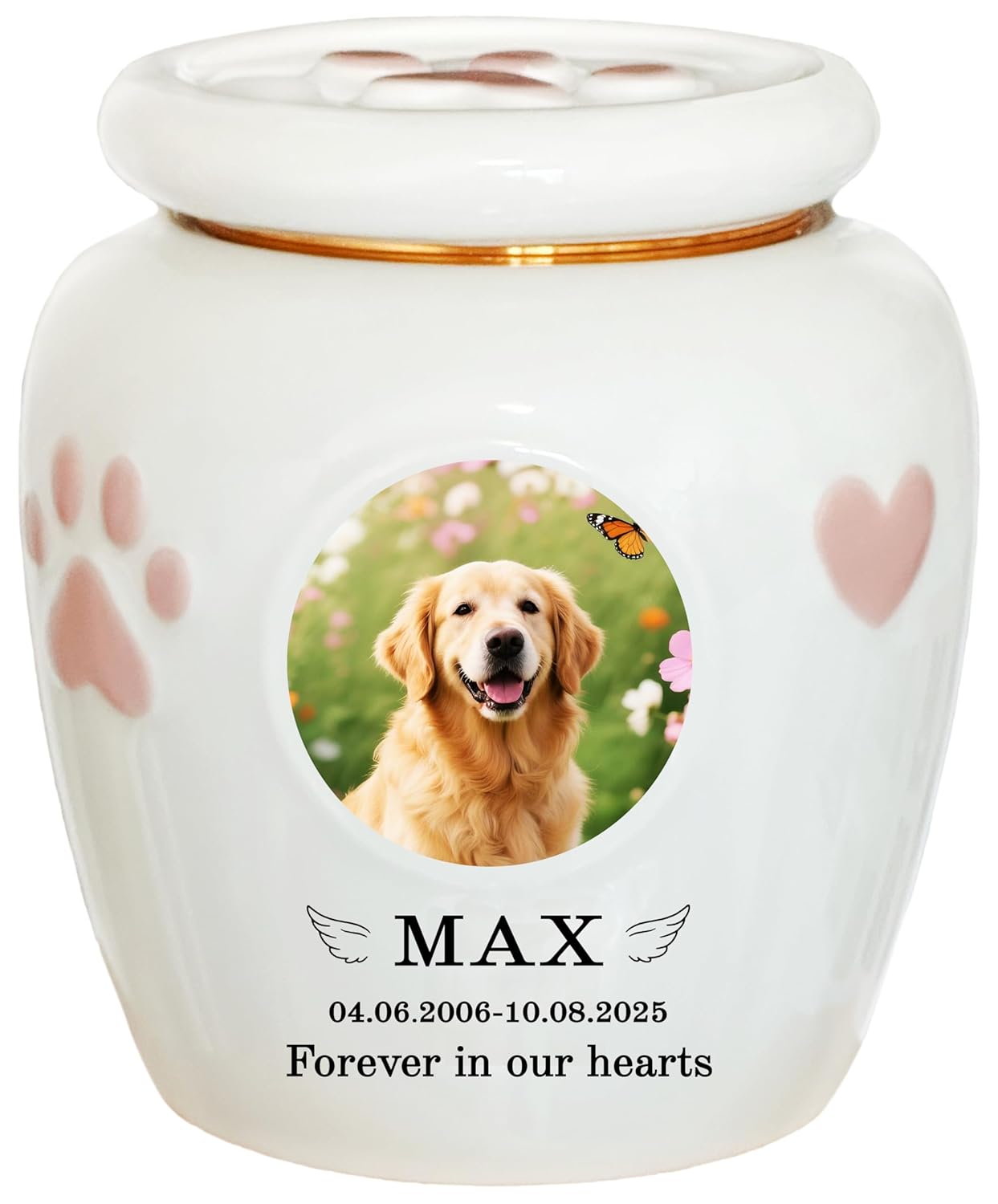 Custom Dog Urn for Pet Ashes - Handmade Personalized Ceramic
