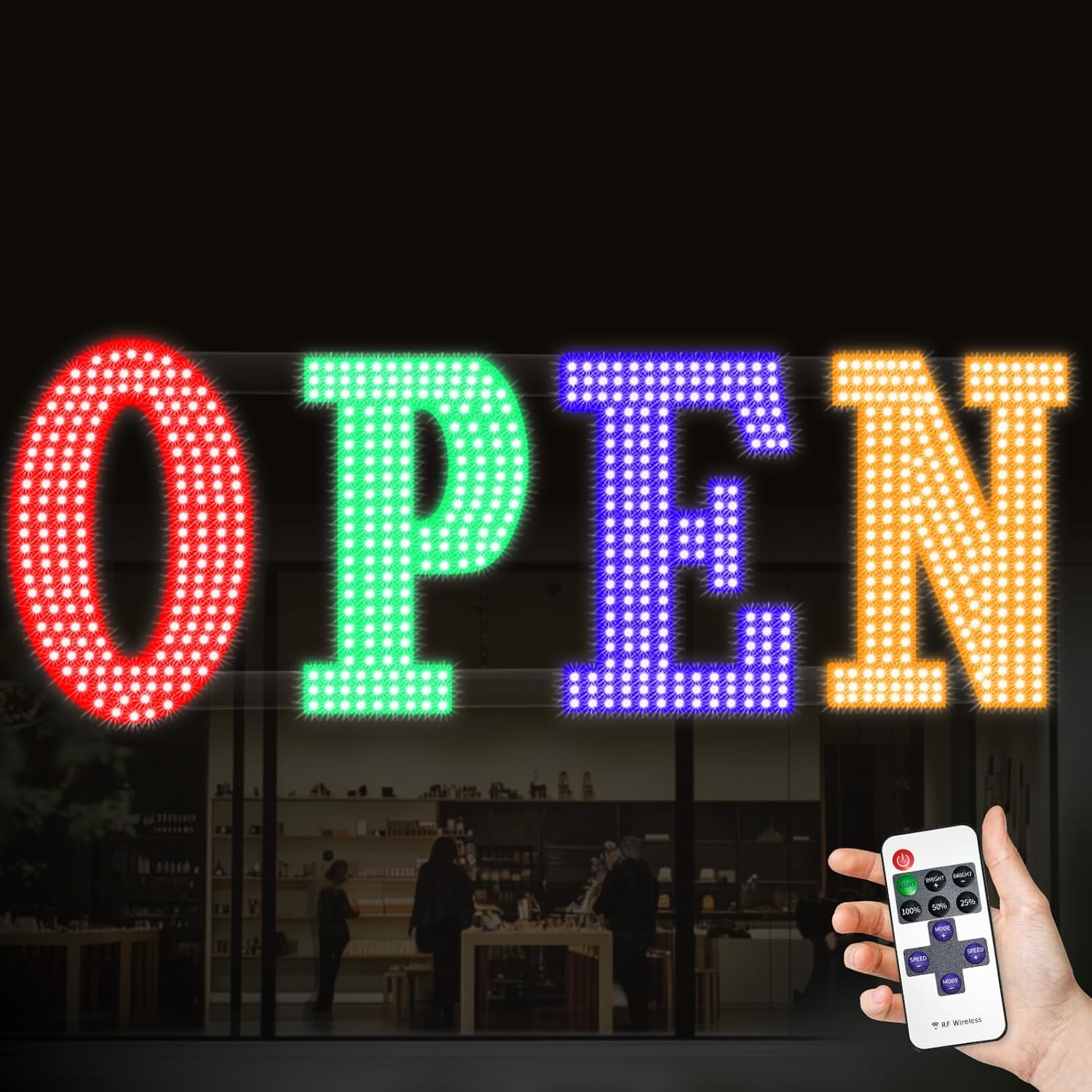 40ft' x 14ft' Large Open Signs for Business with Remote Control
