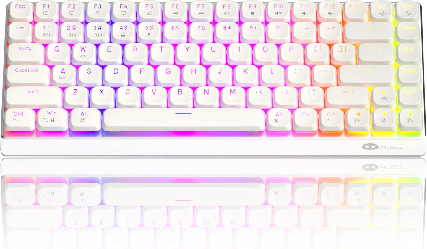 Wireless RGB Mechanical Moon84 Keyboard - Triple Mode - Red Switches