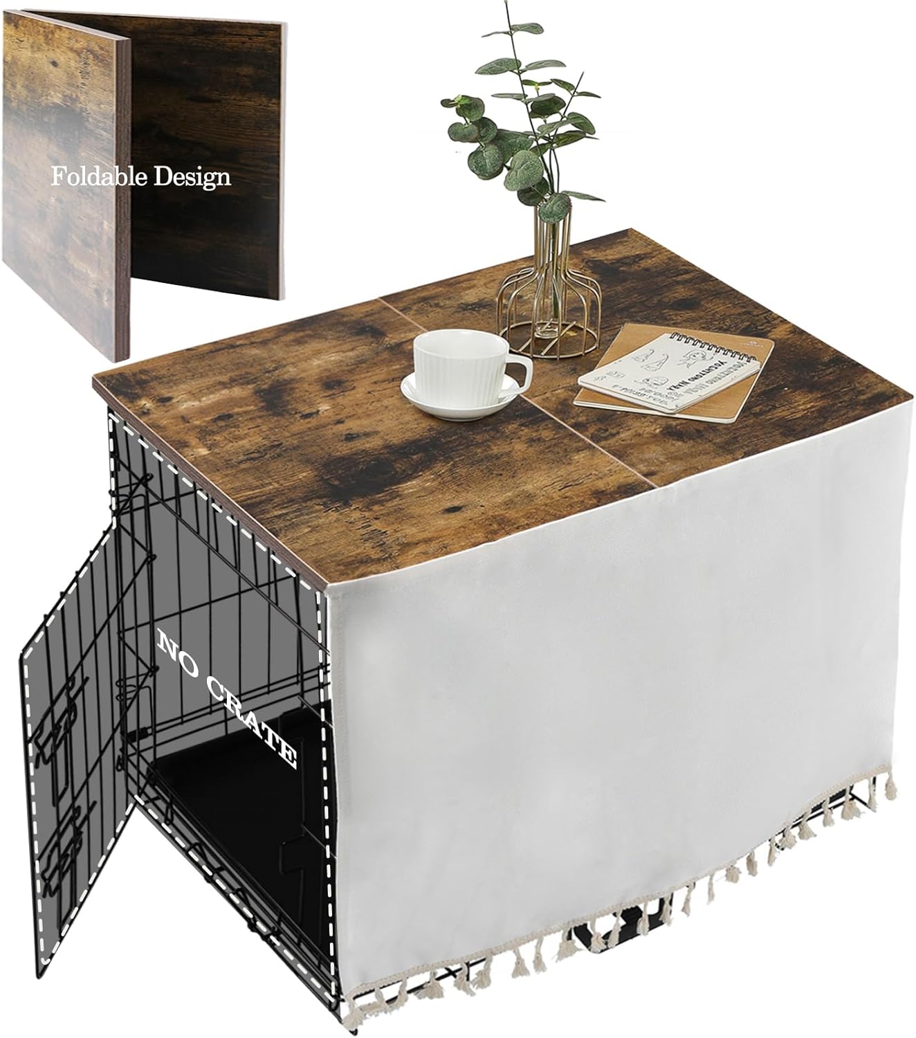 Dog Crate Topper Wood for 24 30 36 42 48 inch Cages