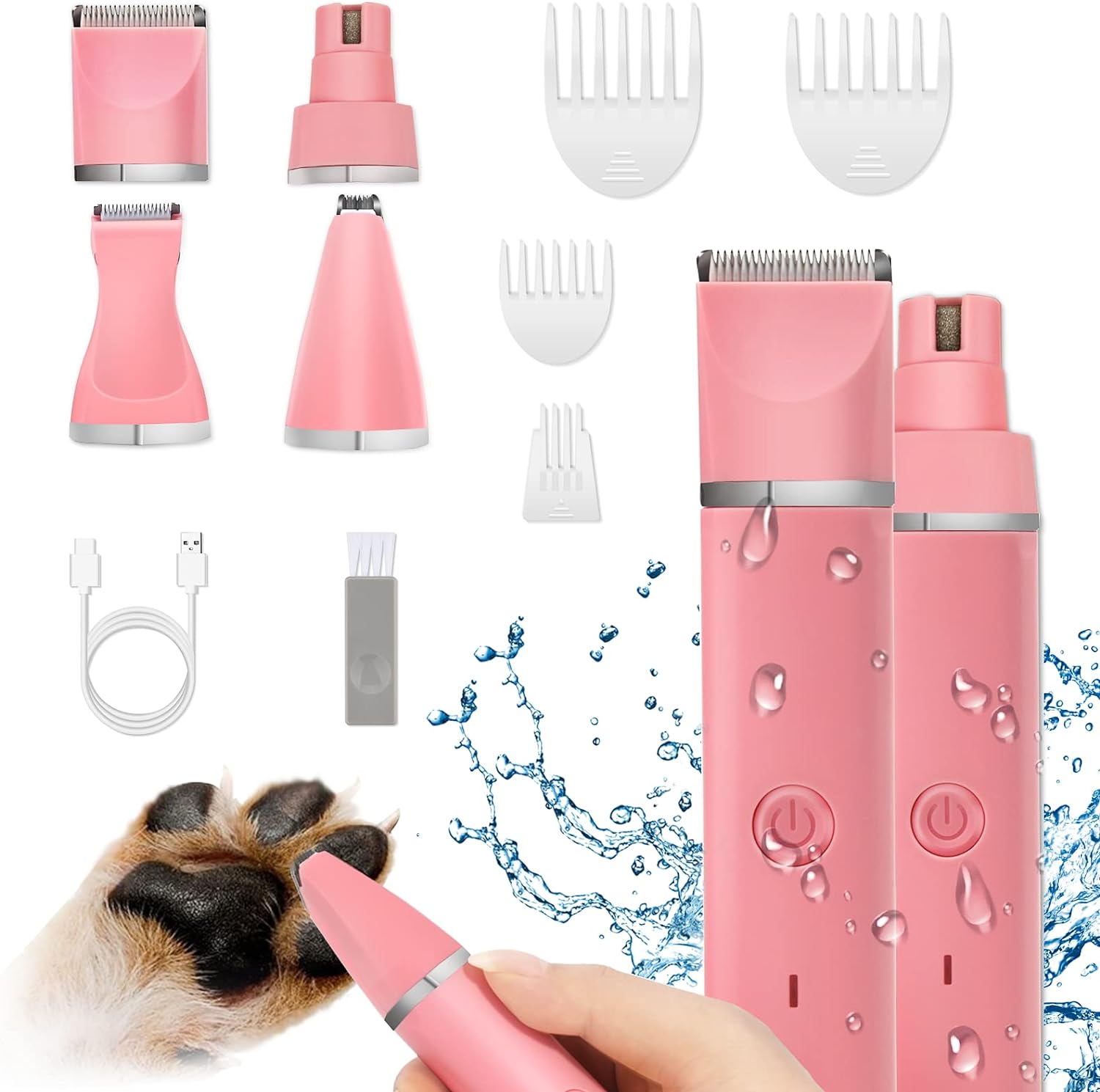 Veeconn 4-in-1 Quiet Pet Grooming Kit - Fast & Gentle