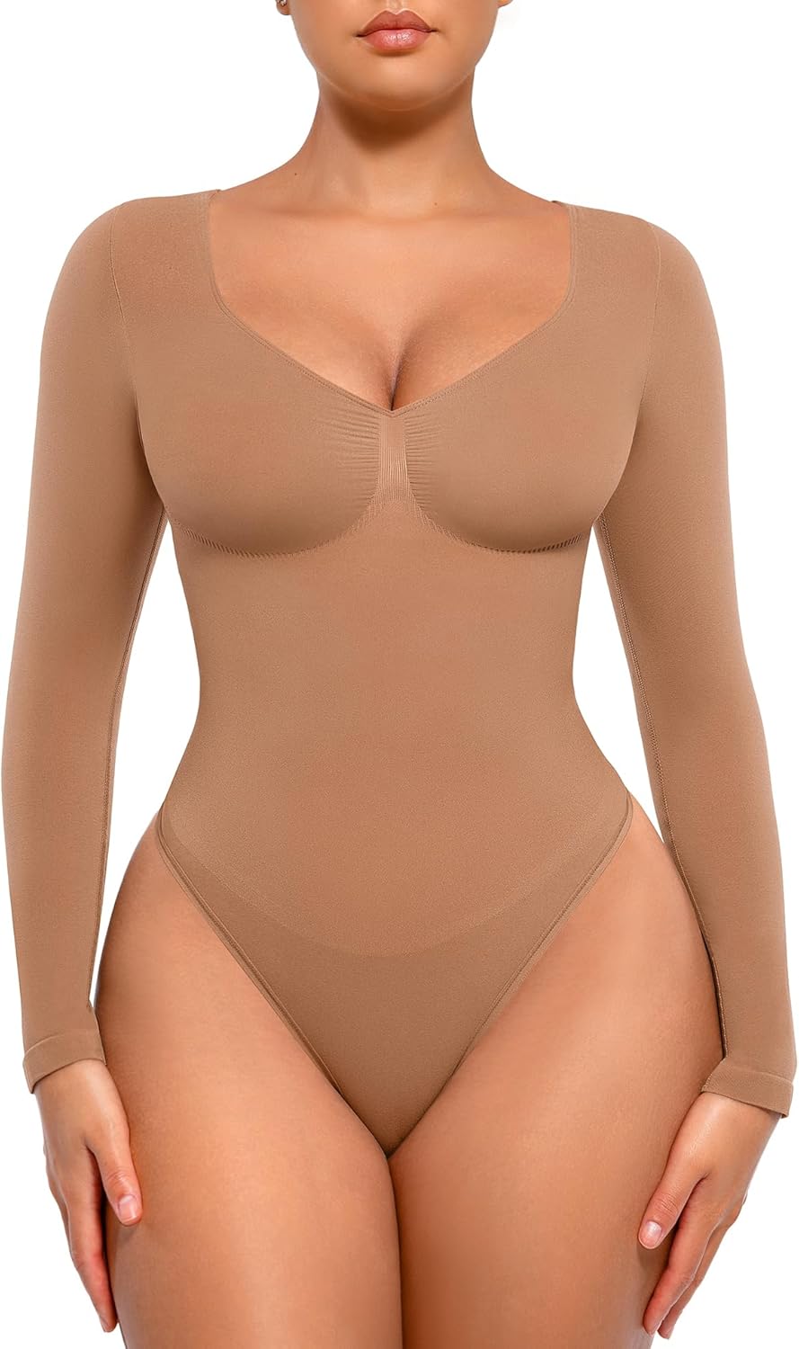 FeelinGirl Women's Long Sleeve Shapewear Bodysuit for Tummy Control