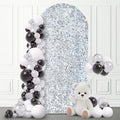 Silver Sequin Round-Top Arch Backdrop Cover 7.2 ft - Dazzling Event