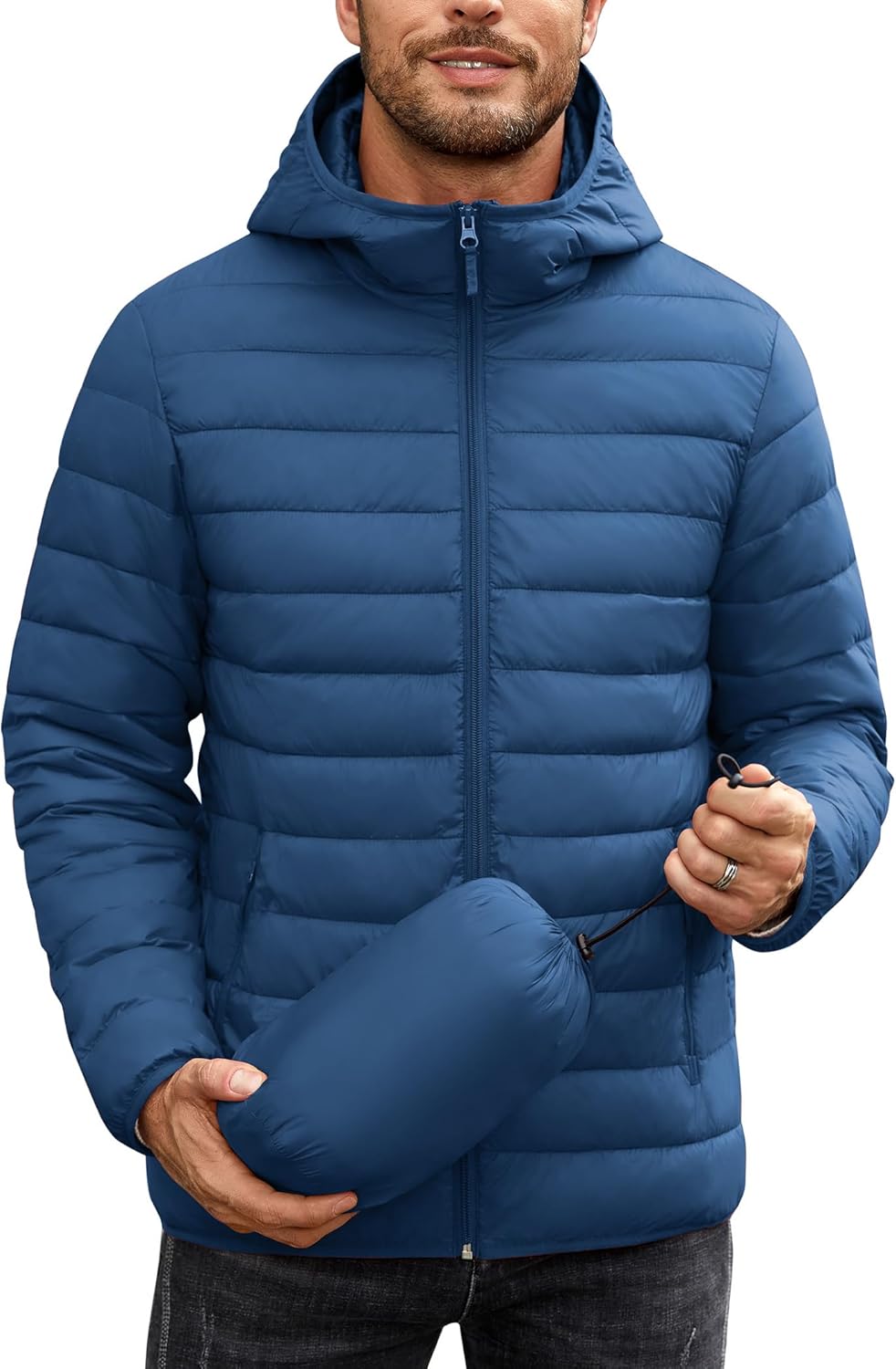 COOFANDY Hooded Puffer Jacket - Lightweight & Windproof