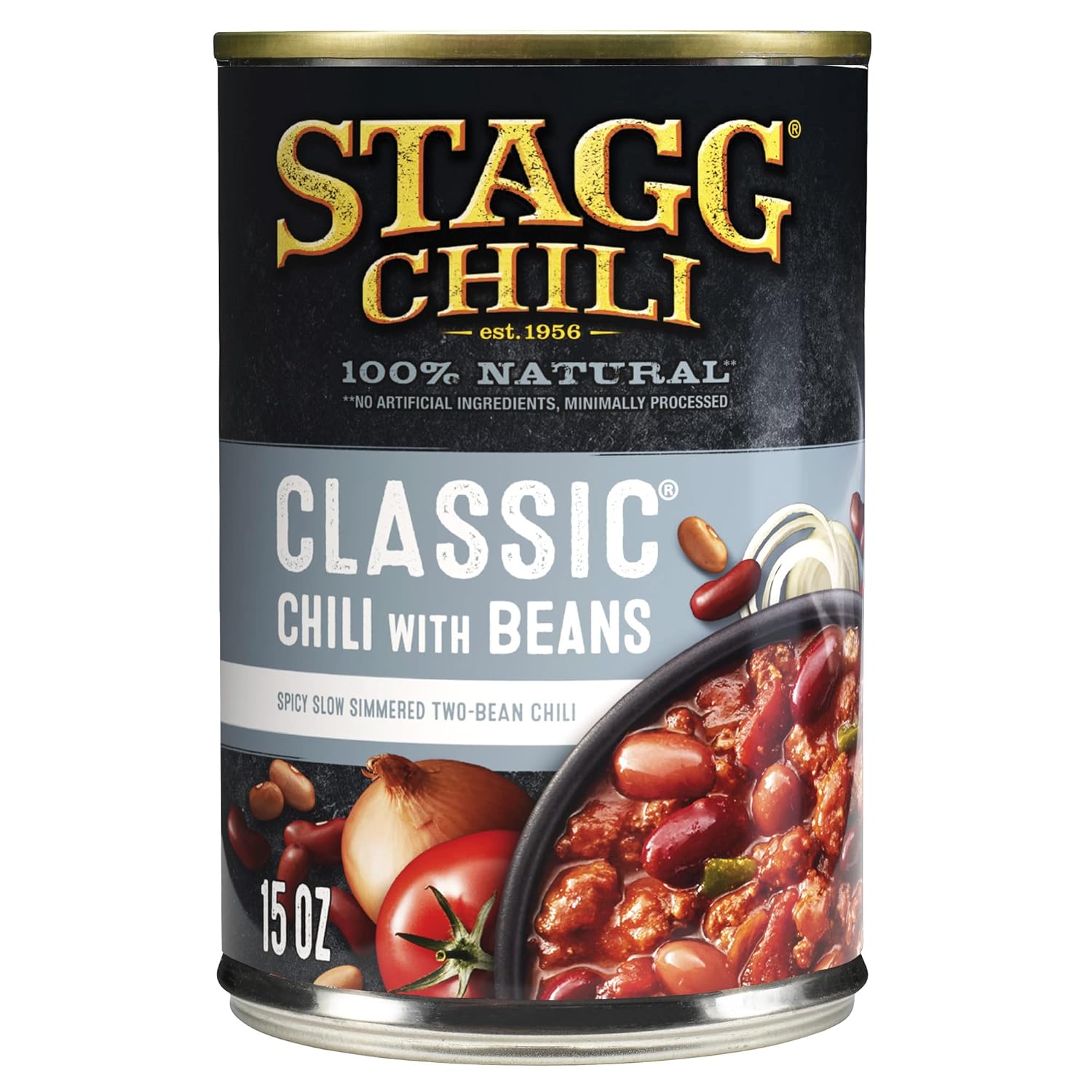 STAGG Classic Chili With Beans, 15 oz Canned Chili Pack of 12