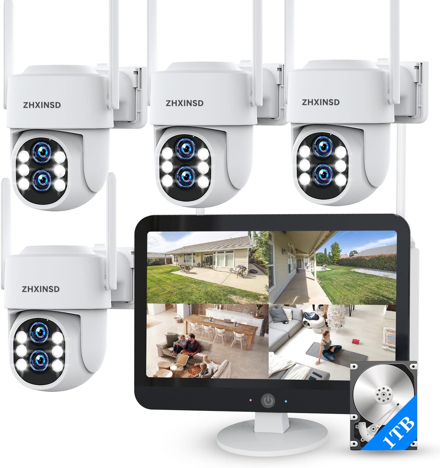 Security Camera System Outdoor Wireless with 10X Hybrid Zoom