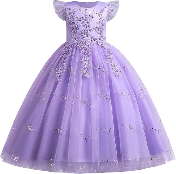 Flower Girl Lace Dress for Kids Wedding and Formal Events