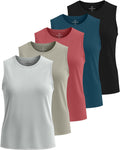 Women's Dry-Fit Racerback Tank 5-Pack - Breathable Workout Tops