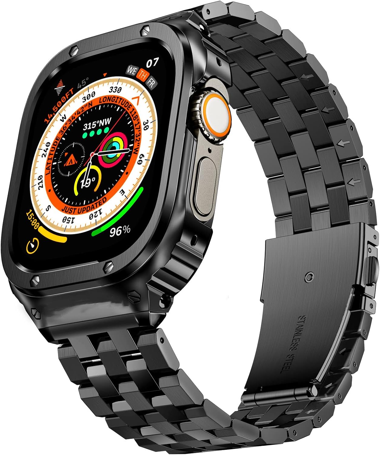 SUPLINK Stainless Steel Case with Band for Apple Watch Ultra 49mm