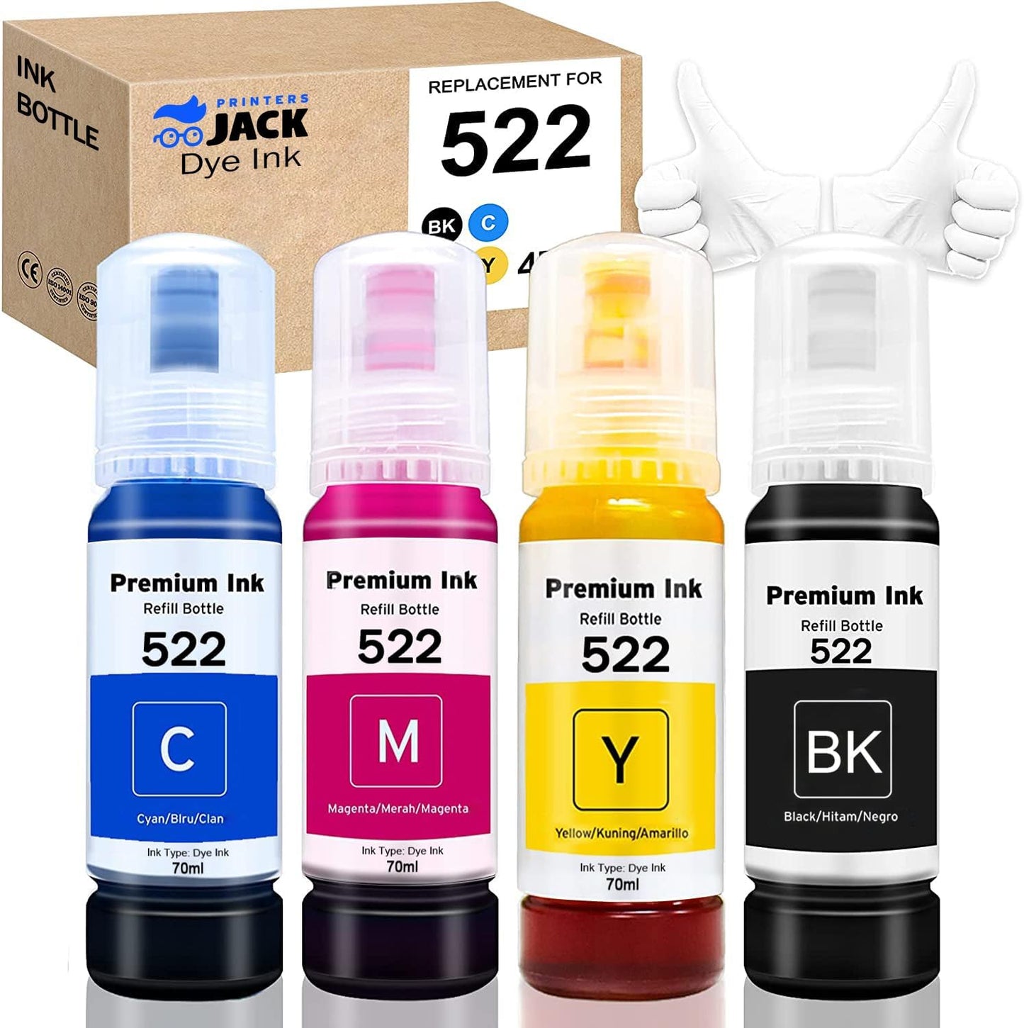 Epson T522 Refill Ink Kit - Vibrant Ink for Supertank Printers