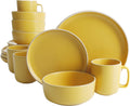 Gibson Zuma 16 Piece Round Stoneware Dinnerware Set - Durable Matte