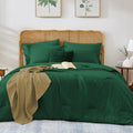 WRENSONGE King Size Comforter Set - 7 Piece Emerald Green Bed in a Bag
