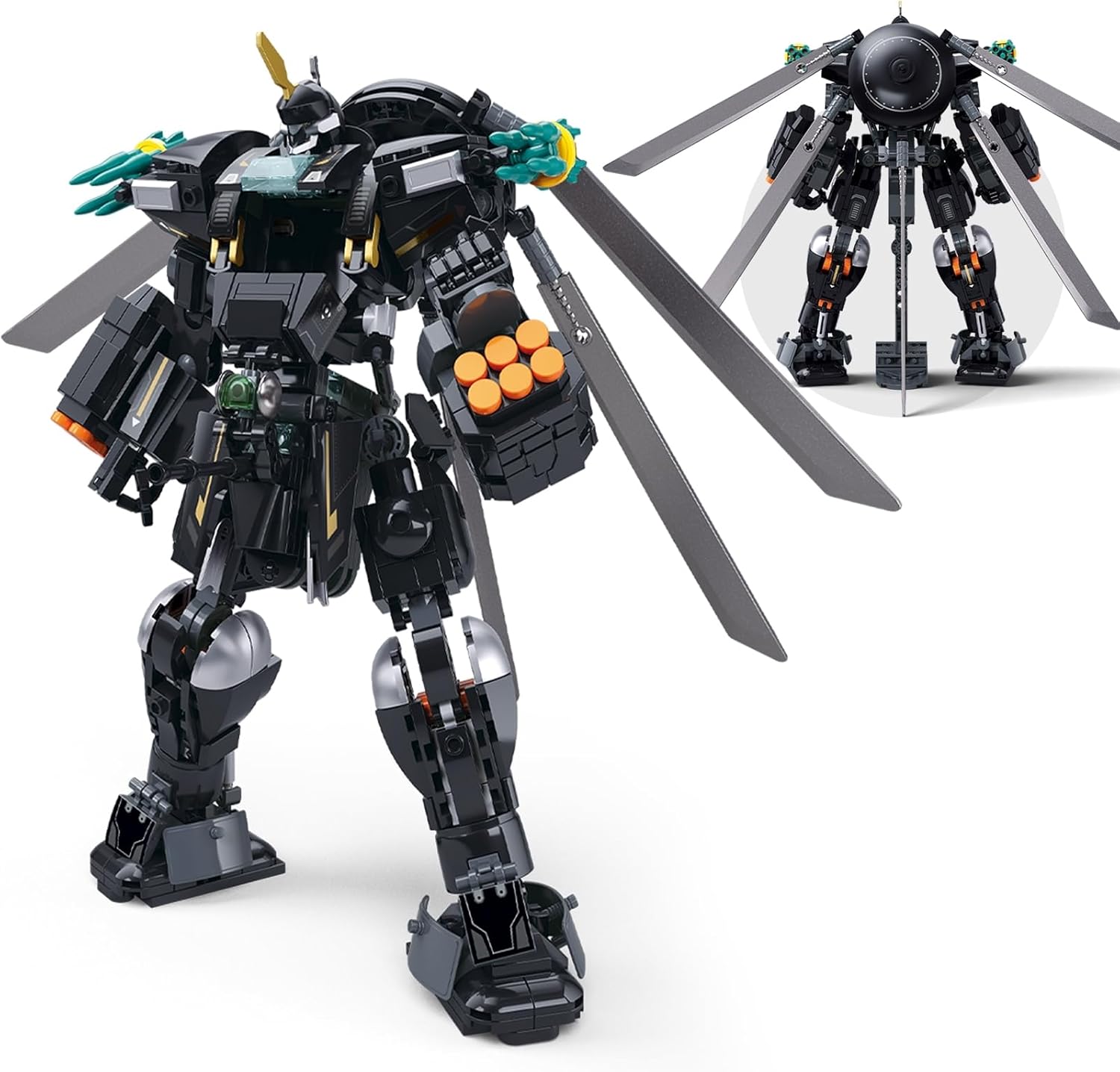 Armed Mech Robot Transforming Building Blocks Set for Adults