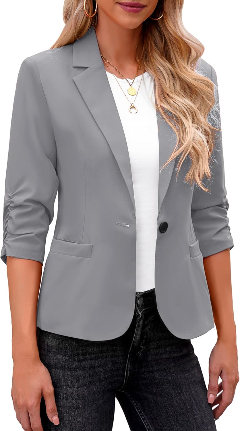 Stylish 3/4 Sleeve Blazer for Women - Perfect for Work and Play