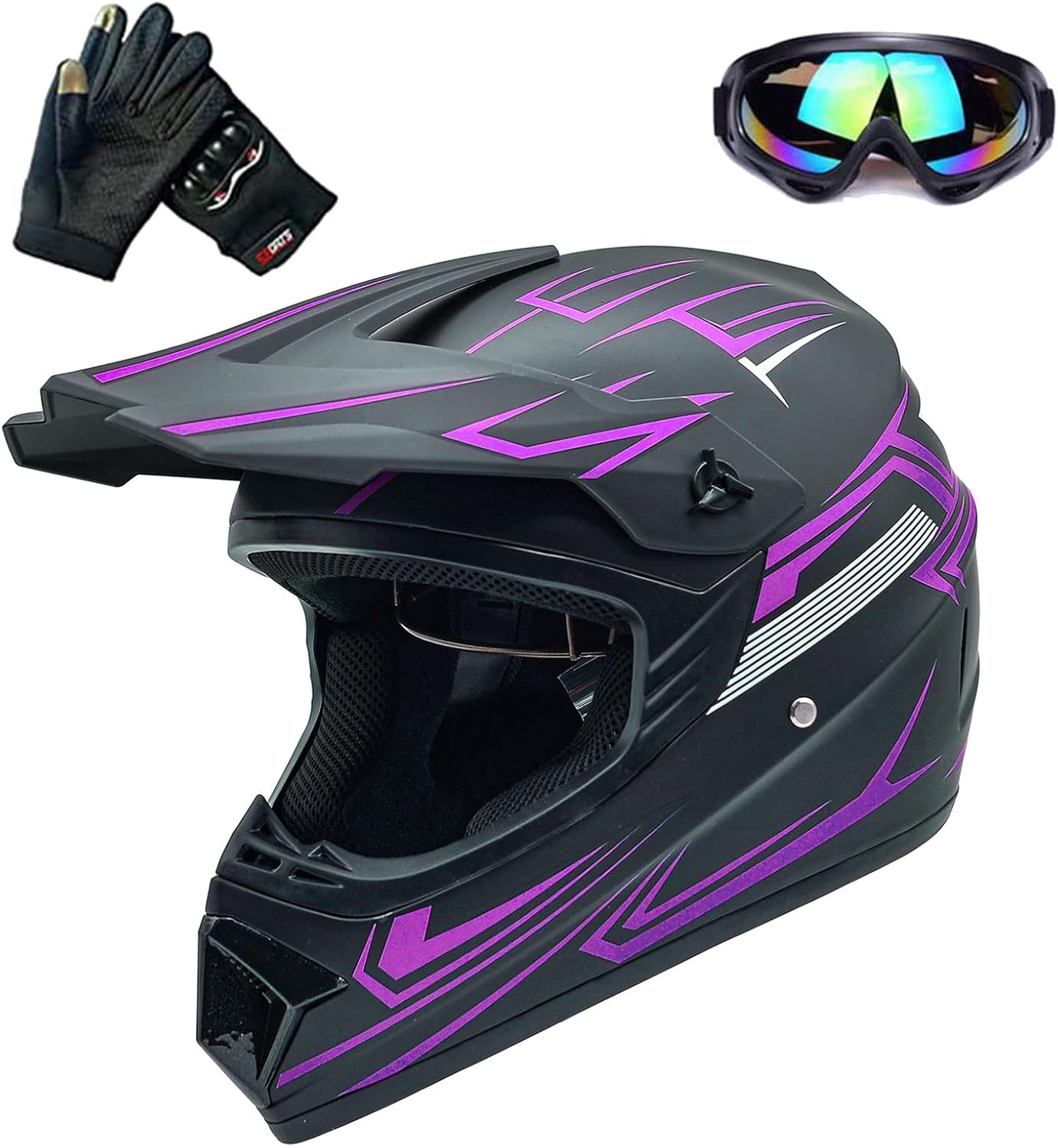DOT Approved Red Youth Motocross Helmet