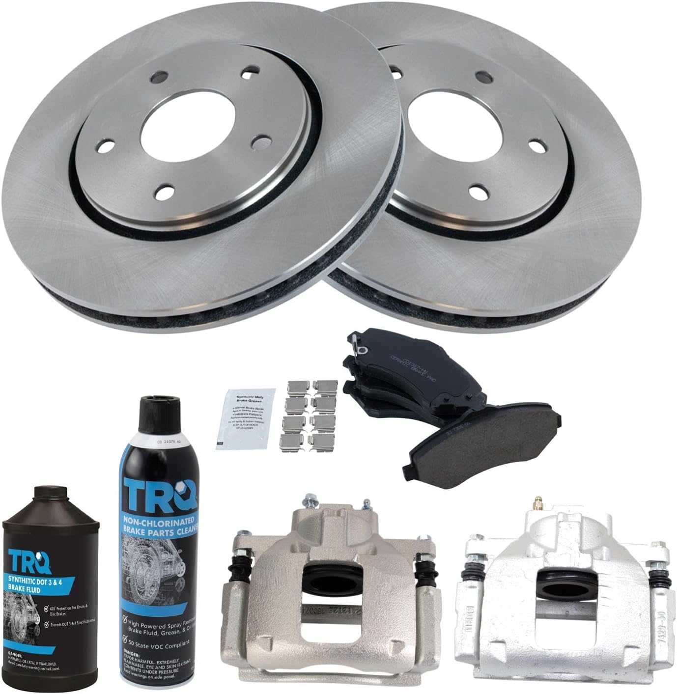 TRQ Front Brake Pad & Rotor Kit for Chrysler Dodge Ram & VW