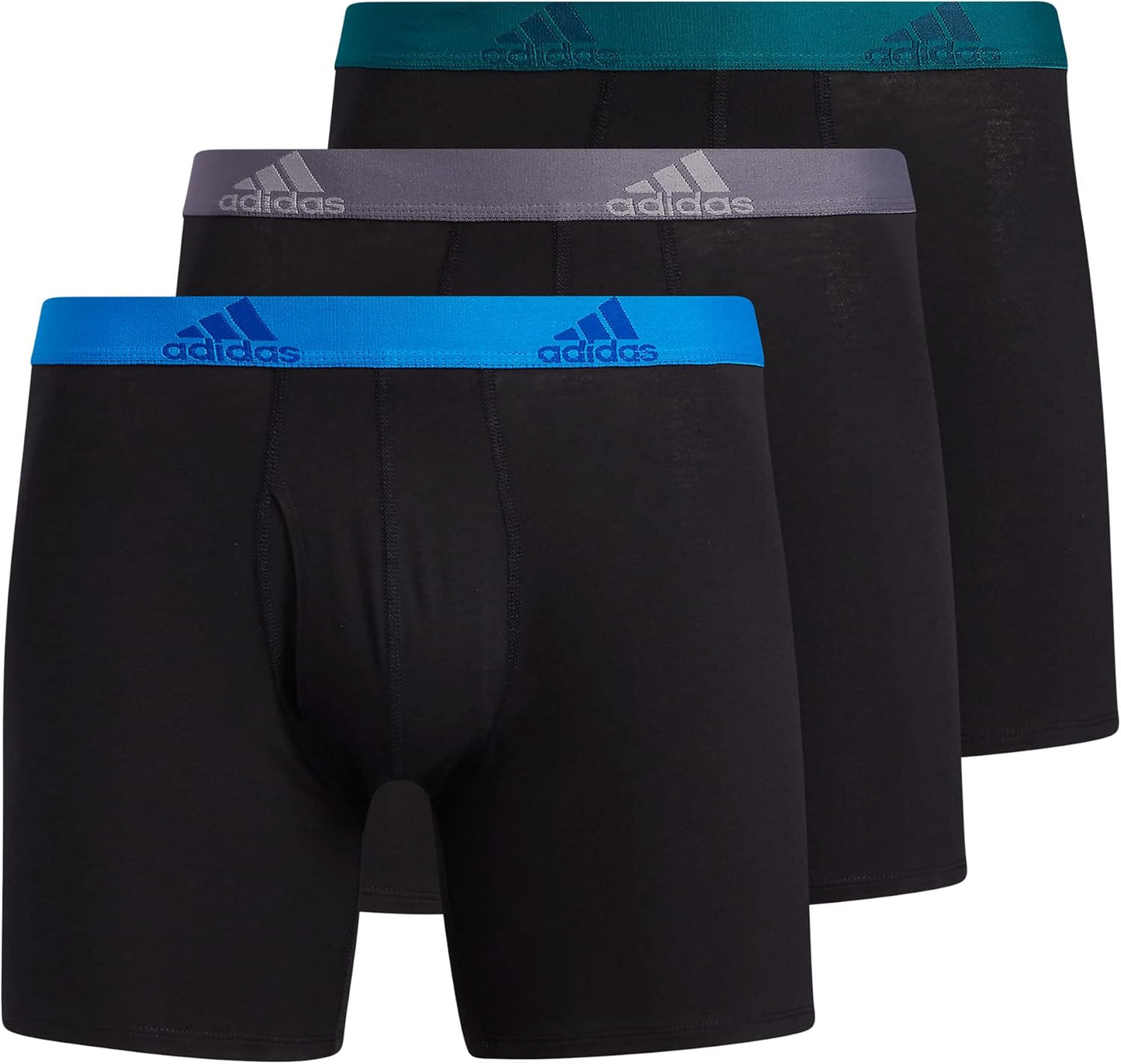adidas Men's Performance Stretch Cotton Boxer Briefs 3-Pack