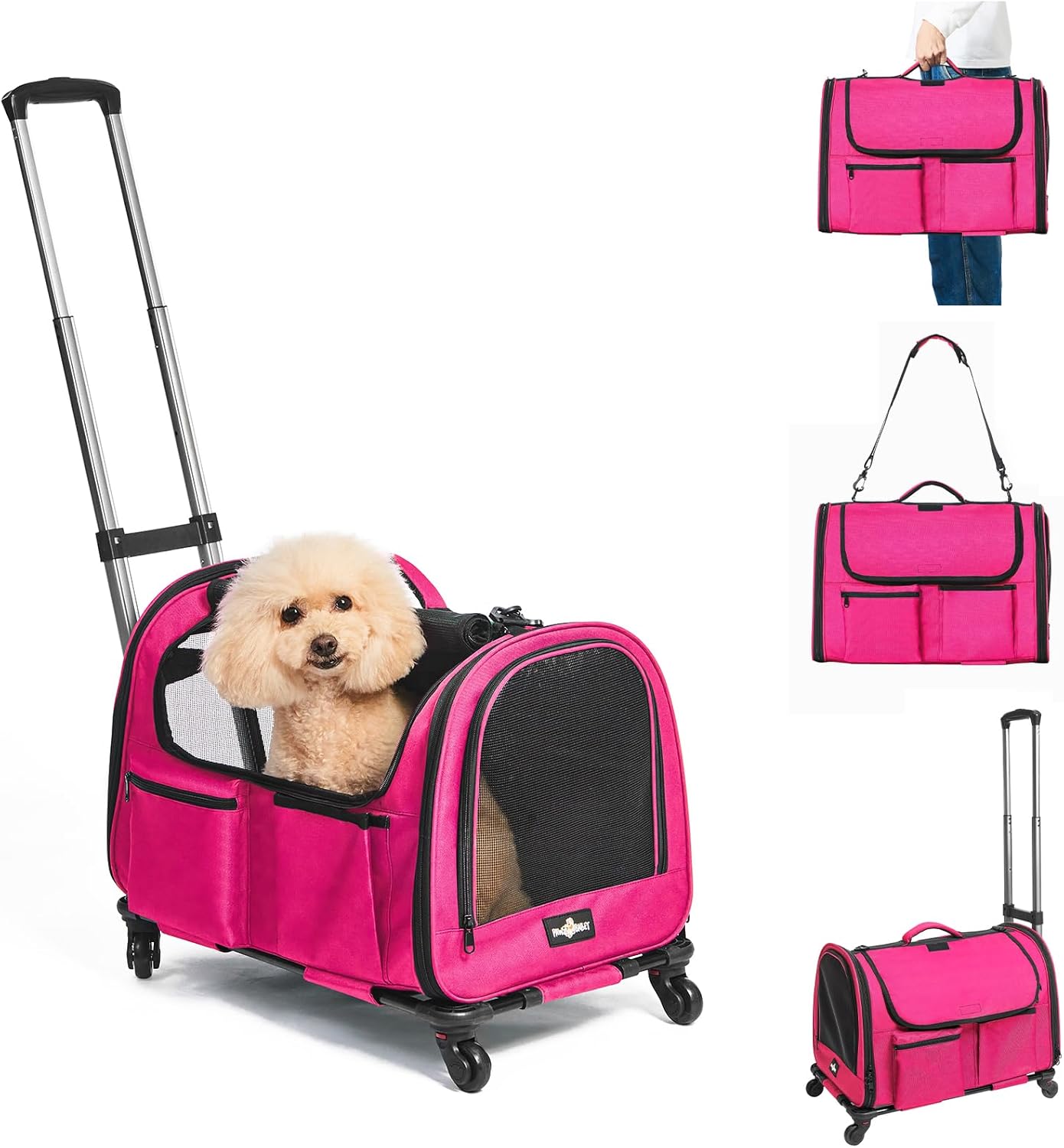Large Pet Carrier with Wheels for Easy Travel and Comfort