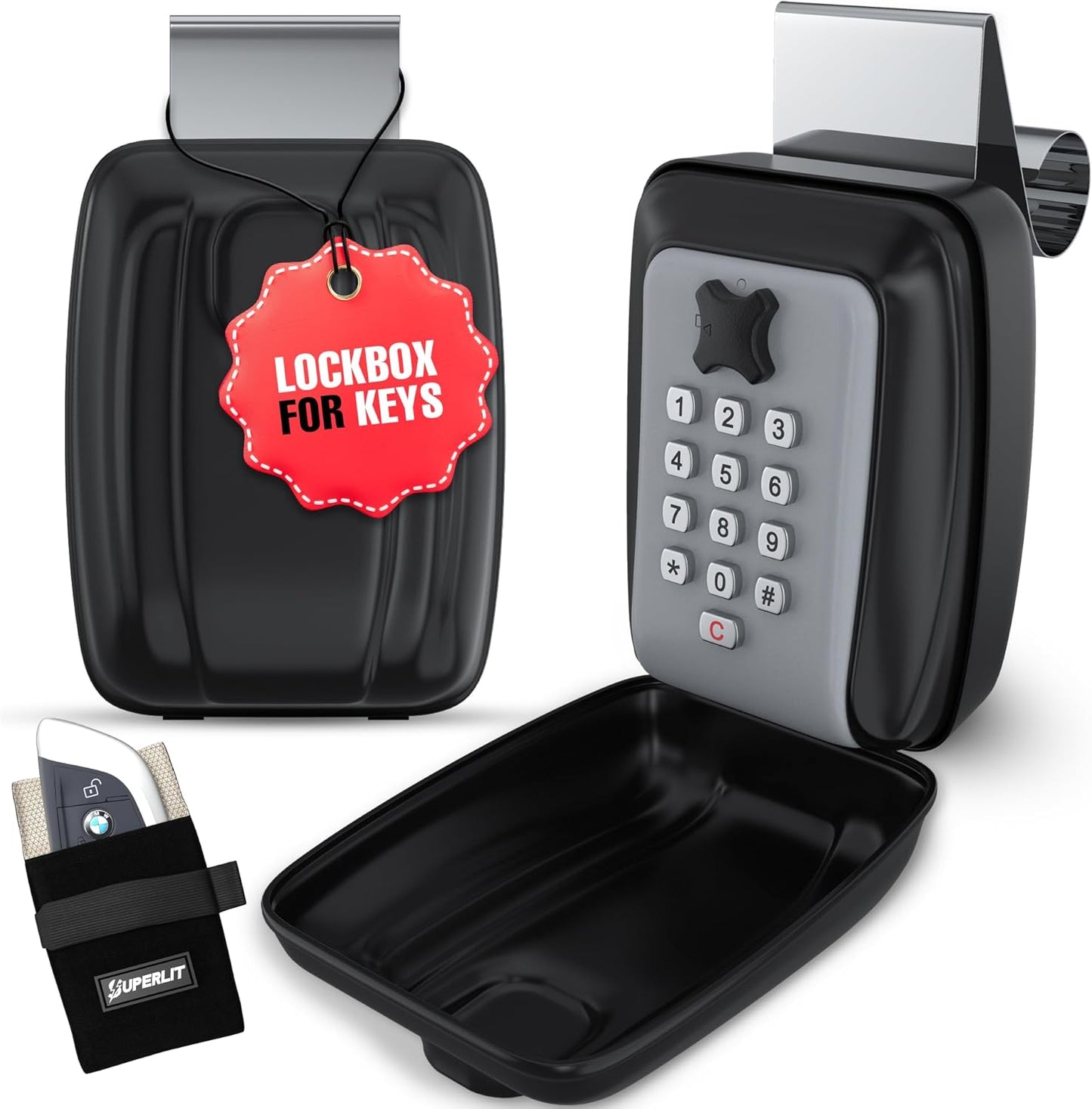 Superlit Car Lock Box - Secure Key Storage for Rentals & Rideshare