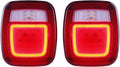 Halo Tail Lights Assembly Square Rear Combination Tail Lamps - Red