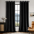 Black Velvet Curtains 108 in Room Darkening Panels - Elegant Drapes