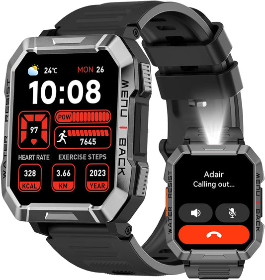 Blackview Military Smartwatch: 100-Day Battery, Call Function, HD+ Display