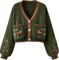 BEAUDRM Women's 2025 Floral Embroidery Cardigan for Fall