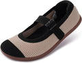 WHITIN Womens Wide Toe Box Barefoot Mary Jane Flats - Natural Feel