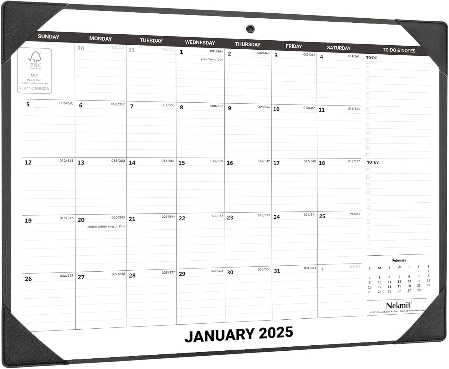 Nekmit 2025-2026 Desk Calendar Set & Pad - Life Planning Essential