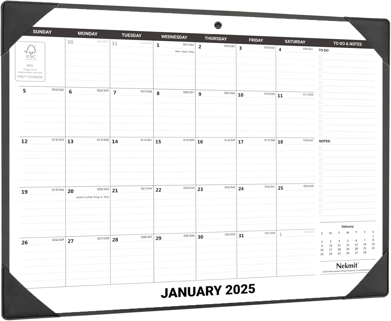 Nekmit 2025-2026 Desk Calendar Set & Pad - Life Planning Essential