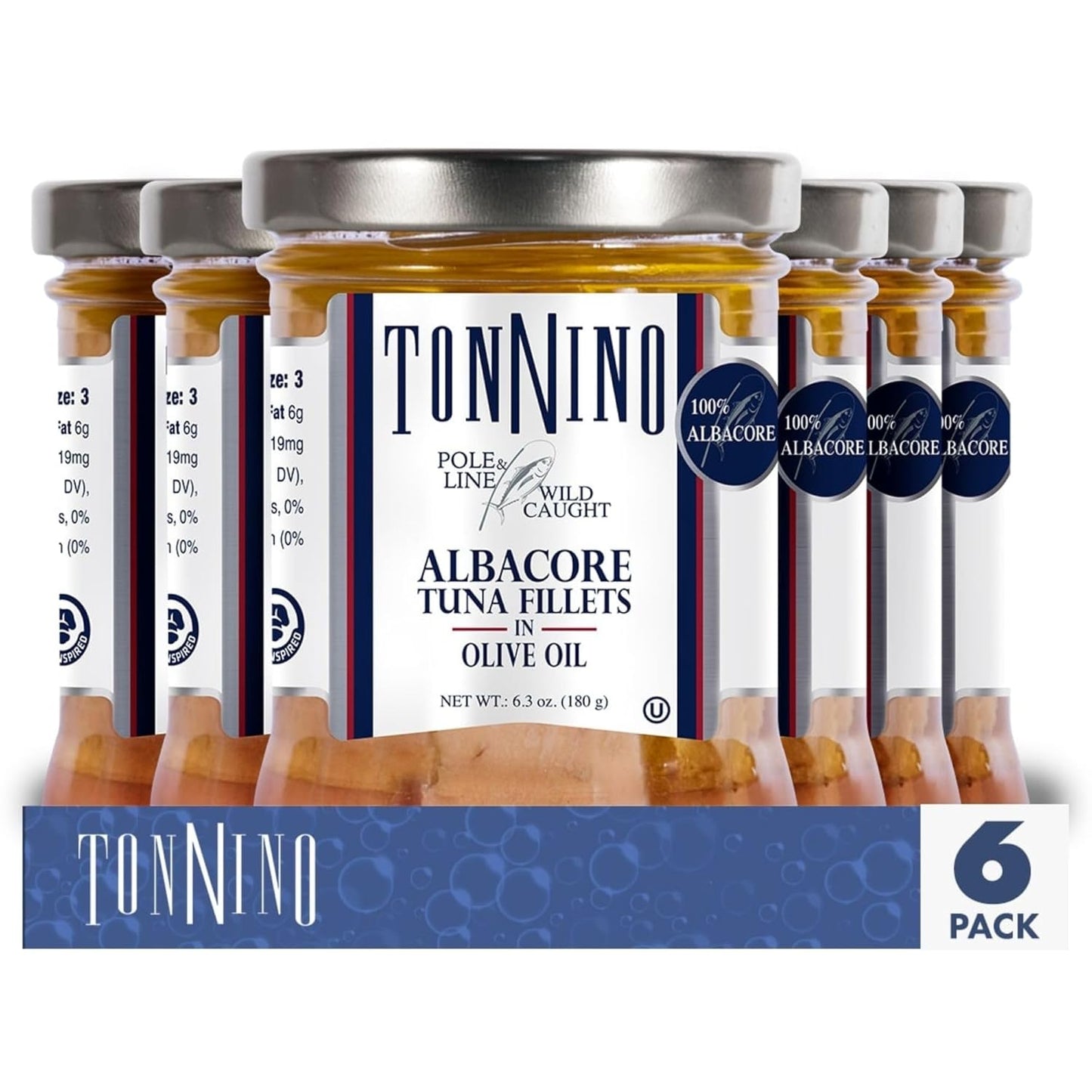 Tonnino Tuna Fish Albacore in Olive Oil - Gourmet Protein Snack